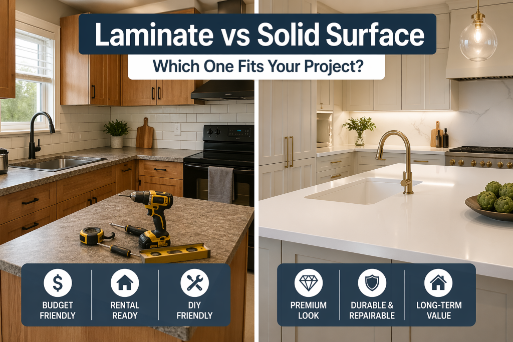laminatevssolidsurfacecountertops Woodworker Express Blog Laminate vs Solid Surface Countertops